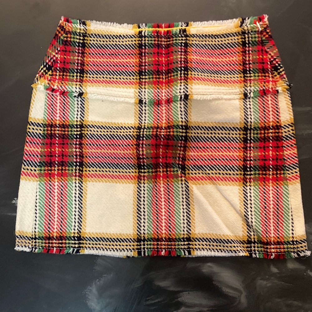 J Crew Plaid Wool Mini Skirt Size 6